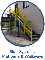 FIberglass stair systems, platforms and walkways are a safe, durable solution for many industrial and commercial locations