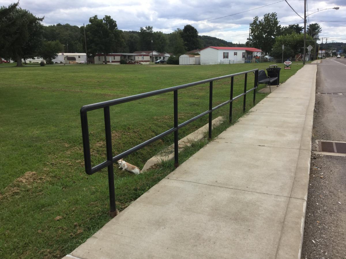 City of Mason, WV. Safrail Handrail blends in with Benches