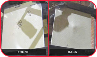 Panels tested for UL 752 Level 3 with a .44 Magnum pistol.